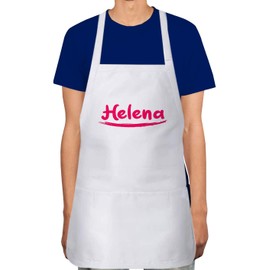 Makoroni - Helena Name Apron Adjustable Kitchen Chef Apron with 2 Pockets Cooking Baking, DesB41
