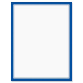 Blue Frame Patriotic Letter Papers, Set of 25, American Flag Stationery Papers, 8 1/2" x 11", Compatible Computer Paper, Patriotic Letterhead, 4th of July Flyers, Veterans Day, Memorial Day
