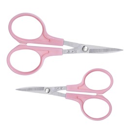 DOITOOL Set of 2 Curved Sewing Scissors Pointed Tip Embroidery Scissors for Thread Cutting Ideal for Craft Yarn and Diy Projects (4.5in 3.5in)