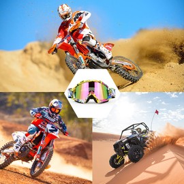 JAMIEWIN Motocross Goggles for ATV, Dirt Bike, Motorcycle, UTV & MX - OTG Offroad Riding Goggles with Anti UV, Dustproof & Anti Fog Protection for Men, Women, Youth & Kids