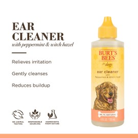 Burt's Bees for Pets Ear Cleaner for Dogs with Pepeprmint and Witch Hazel, 99.7% Natural Origin Formulas, Dog Ear Cleaner, Ear Cleaning Solution for Dogs, 4 oz | BURT'S BEES FOR PETS