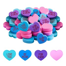 emzrivo 80 Pieces Valentines Erasers Conversation Heart Mini Erasers Bulk Heart Erasers for Classroom Exchange Gift Set
