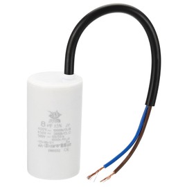 PATIKIL CBB60 8uf Running Capacitor,1Pcs AC 450V 2 Wires 50/60Hz Cylinder 64x35mm for Water Pumps, Washing Machines Motor Start