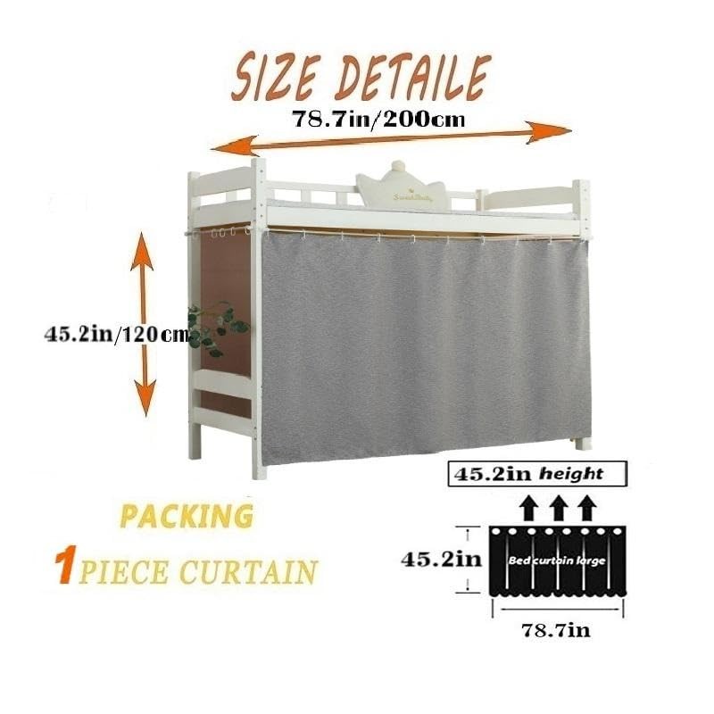 Teanea Solid Bottom Bunk Bed Blackout Curtains Privacy Cloth Single