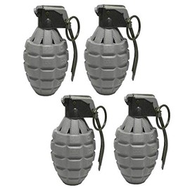 Toy Essentials Gray Pineapple Hand Grenades with Sound Effects - 4 Pack