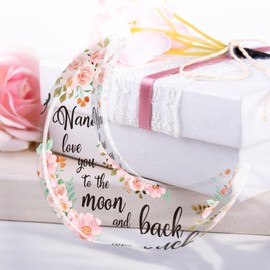 Einanmut Nana gifts - Acrylic Moon Deco Gifts for Nana, Touching Sayings Engraved Gifts for Grandma, Nana Birthday Gifts, Great Grandma Gifts for Mothers Day Birthday Thanksgiving Christmas 3.8 x 4 in
