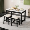 Linique 3-Piece Modern Faux Marble Bar Table Set with Storage