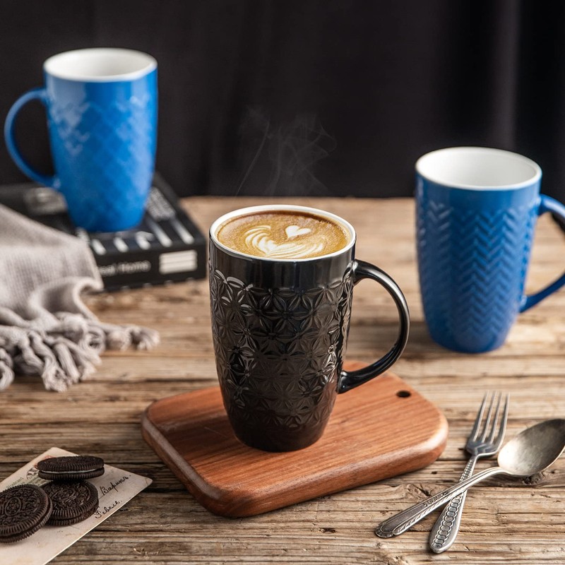AmorArc Large Coffee Mugs Set of 6, 16oz Ceramic Tall