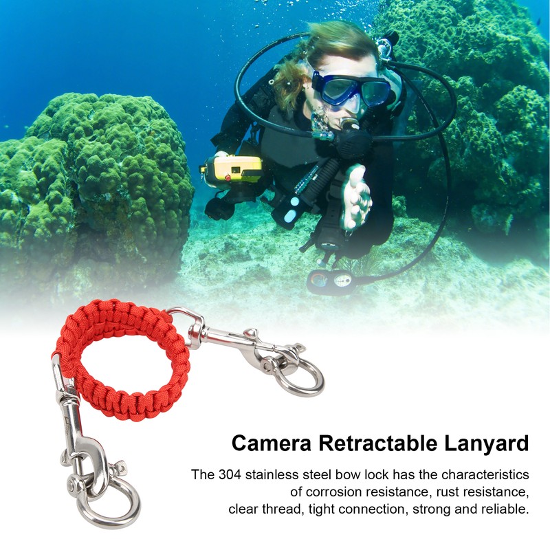 Diving Camera Lanyard Corrosion Rust Resistance 360° Flexible Rotation Diving