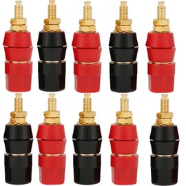 RUNCCI-YUN 10 pieces 4 mm banana socket, (black red) audio speaker connector, binding post banana plug panel mounting banana socket, for chassis HIFI audio