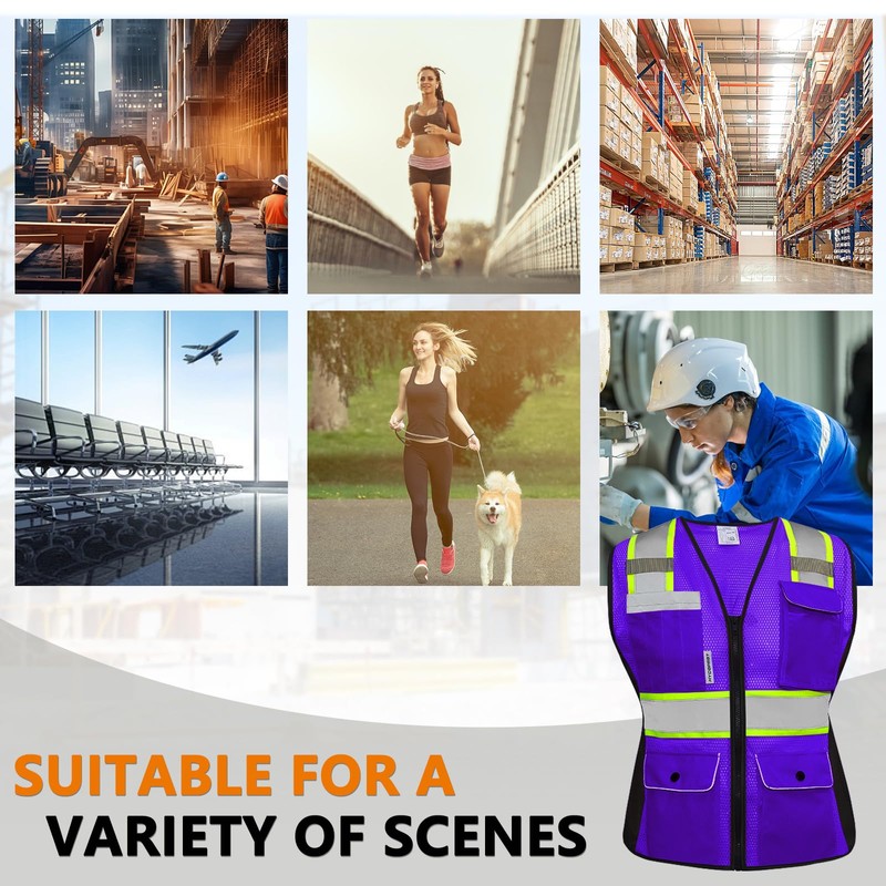 HYCOPROT Safety Vest for Women High Visibility Mesh Reflective Strips