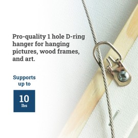 D Ring Picture Hangers with Screws - 100 Pack - Bulk D Rings - Pro Quality Hangers, Picture Hanging Hardware, Dring, Small D Ring Picture Hangers - Picture Hang Solutions.