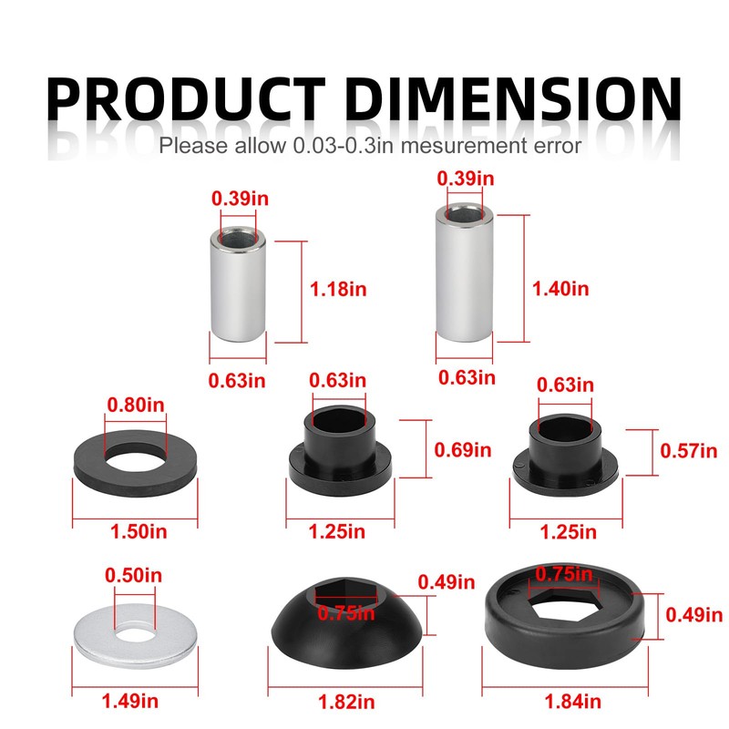 Front & Rear Shock Pivot Ball Bushings Sleeve Kit 16Pcs