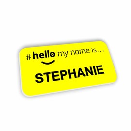 Customised Print Hello My Name is Yellow Background Name Badge 76 x 38 mm Dementia Friendly Large Clear Text Doctor Student Doctor GP Healthcare Assistant Nurse Practitioner Clinical Medical