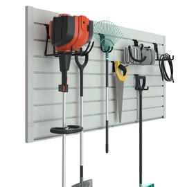 RELIANCER PVC Slat Wall Panels,4ft by 2ft (8 sqft) Garage Wall Organizer Storage System,Interlocking Slatwall Paneling Sheets,Workshop Slatwall Shelves Tools Organization,Wall Mounted Storage Rack