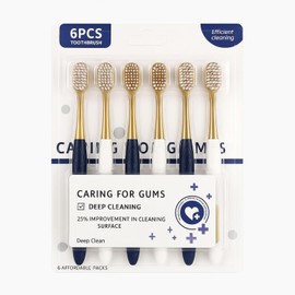 Cepillos de Dientes para Encías Sensibles | Pack 6 Piezas | Cerdas Medias | Mango Antideslizante | Adultos | Limpieza Profunda | TendenciasMX