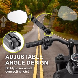 21ST Upgrade Rotatable Motorcycle Mirrors Kit For Honda Dual Sport ADV W/Ball, W/Ram