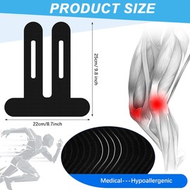 HABNI 8 Stück PreCut Kinesiotapes, Kinesiotapes Vorgeschnitten Hautfreundlich Kinesiologie Tape Wasserfestes & Elastisches Physio Tape für Knieschmerzen Erfektem Trage-Komfort