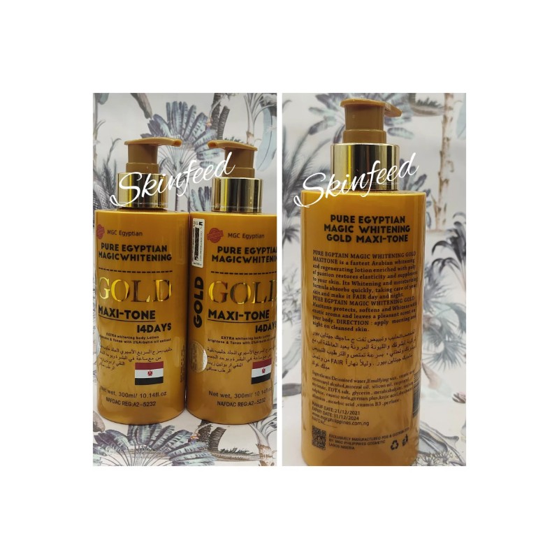 X2 Pure Egyptian GOLD Maxitone Face & Body Lotion, 300ml