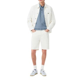 Lacoste Mens Seasonal Short Sleeve Classic Fit Monogram Polo, Dark Navy Blue/Overview Blue, XX-Large