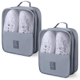 Windyun 2 Pcs Shoe Bags for Travel Holds 3 Pair of Shoes Travel Shoe Bag for Packing Portable Shoe Cubes for Travel and Daily Use(Gray)