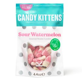 Candy Kittens Sour Watermelon Plant-Based Candy - Palm Oil Free, No Artificial Colors or Sweeteners, Natural Fruit Flavour Candy - Gummy Chewy Gourmet Sweets, 4.4 Ounce (Pack of 1)