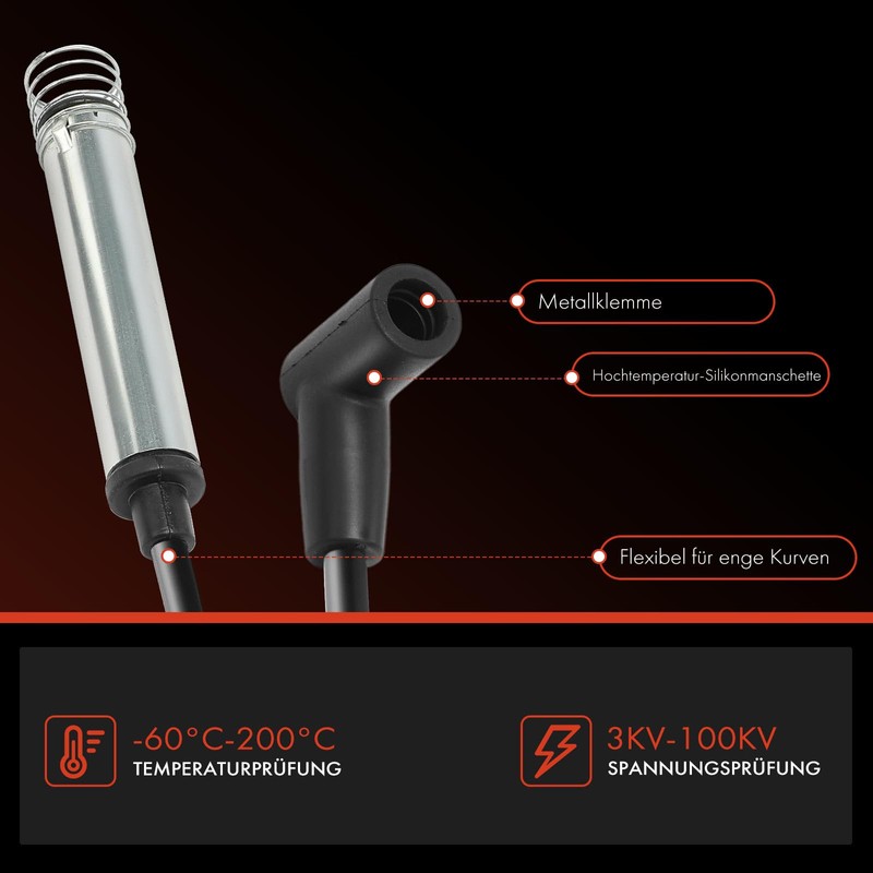 Frankberg 5x Ignition Cable Set Ignition Cable Petrol Compatible with