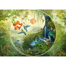 Schmidt Spiele 58595 Yin & Yang, in the forest of the hummingbirds, Silvia Christoph, 1000 piece puzzle