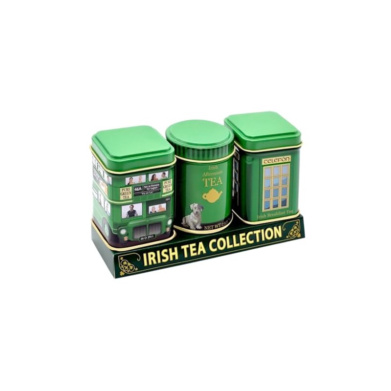 Irish Mini Tea Green Tin Collection - Irish Breakfat, Afternoon