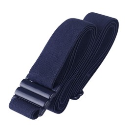 TIGHTS UP® Adjustable, No Show, Flat Buckle, Invisible Elastic Belt. Stretch Belt for Women and Men - Navy Blue Jean Belt