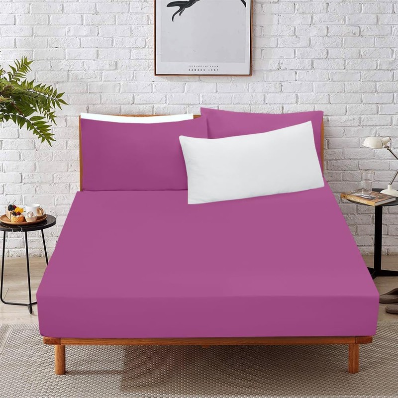 West Midlands Homeware Double Fitted Sheet Soft Brushed Microfibre Fabric