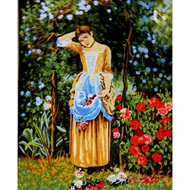 Collection D'Art Printed Canvas for Cross Stitch Tapestry Embroidery Gobelin Needlepoint (My Roses 11426)