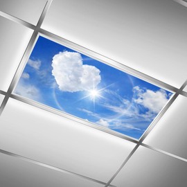 2 Pack Fluorescent Light Cover for Ceiling Light Classroom-Love Cloud Magnetic Light Cover Fluorescent Light Shade Panel, Decorative Film Filter for Reducing Harsh Glare Home Decorations