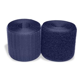 Navy Hook & Loop Tape - 1 Yard Length, 2 Inch Width Rolls, Non-Adhesive, Sew On Fasteners for Clothes, Shoes, Bags, Crafts & DIY, Outdoor