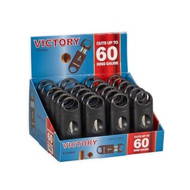 Lotus Vertigo Victory V Cigar Cutter – 24-Pack Display – V-Cut Cigar Cutter for Up to 62-Ring Gauge – Stainless Steel Blade – Ideal for Retail, Smoke Shops & Gifts