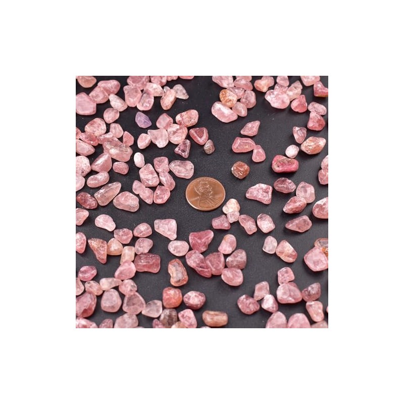 SigMntun Polished Strawberry Quartz Crystal Chips 200 Pcs - 0.3"