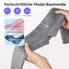 Umisleep Schlafmaske, Premium-Modal-Baumwolle, Lichtblockierend, Bequemes Konturdesign, Verstellbare Einheitsgröße Long Cotton,Grau