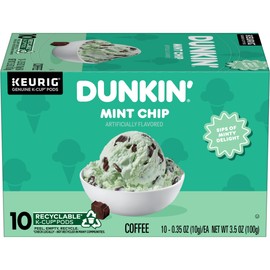 Dunkin’ Mint Chip Artificially Flavored Coffee, Keurig K-Cup Pods, 10 Count Box