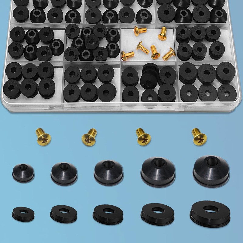 ZDBB 106 pcs Flat and Beveled Faucet Washers and Brass