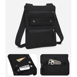 Beatus Men's Compact Shoulder Bag, Sacoche, Cross-Body Nylon, Thin, navy