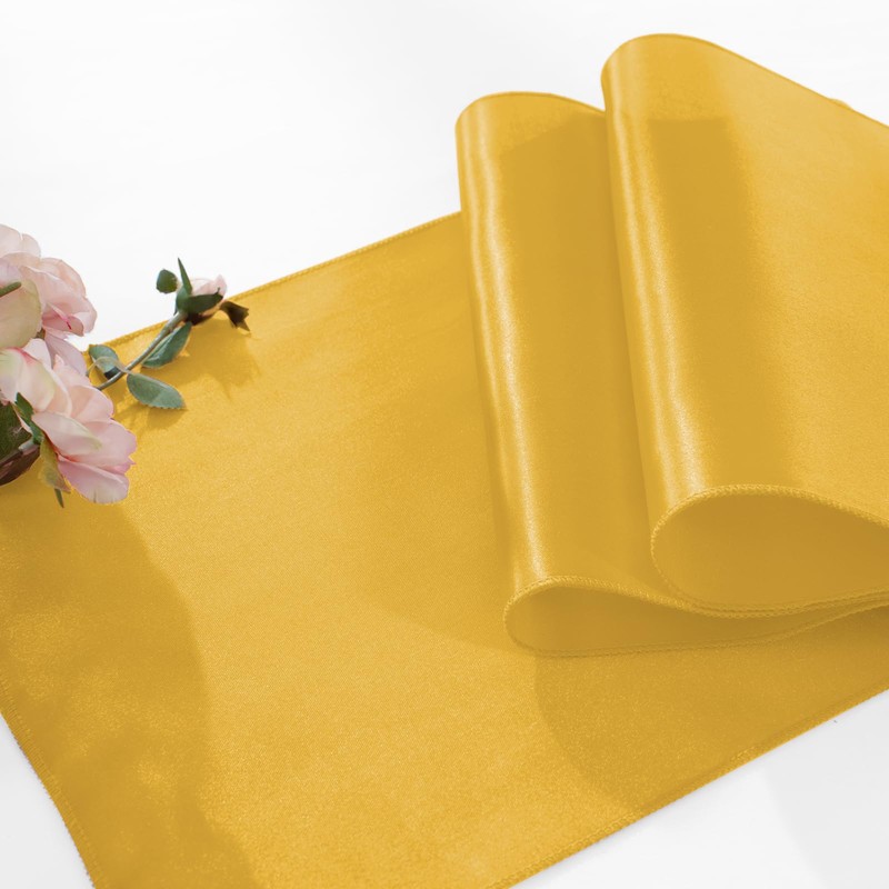 KKJIAF 2 Pack Gold Table Runners 12 x 108 Inch,