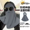 Women's Summer Full Face UV Protection Mask Integrated 20 Panda - Light Gray 10ea