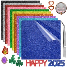 Glitter Acrylic Sheets Bulk, MAPRIAL 10Pcs 8 x 8 x 1/8" Thick 3 mm Acrylic Sheets for Laser Engraving, Cutting, Signs, Pet Tags, Jewelry, Home Decor, Photo Frames, DIY Crafts Decoration