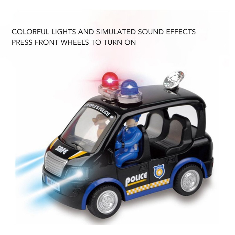 Policeman Car Toy Strong Alloy Detailed Texture Lights Sound Effect