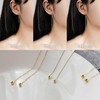 Pull-Through Earrings Hanging Sterling Silver 925 Gold-Plated with Ball, Sterling