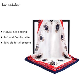la ceida Satin Silk Scarves for Women and Girls Premium Summer Square Neck Scarf, Ladies Head Hair Scarf and Wraps 27.5 Inch