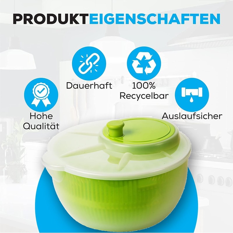Salad Spinner with Lid, Salad Dryer, Set of 2, Diameter