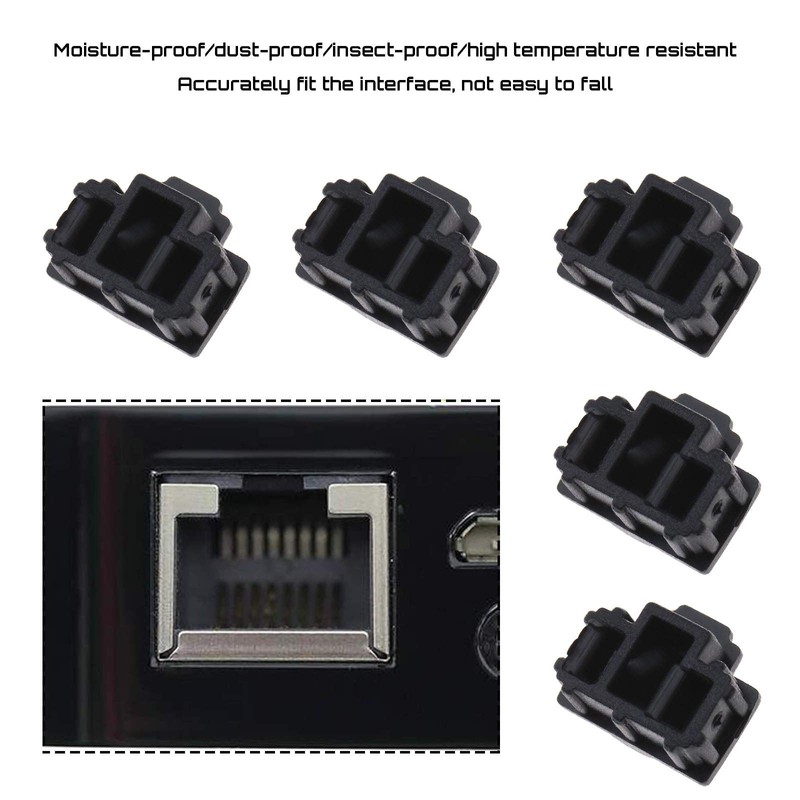 EMSea 50pcs Ethernet Hub Port RJ45 PVC Anti Dust Cover