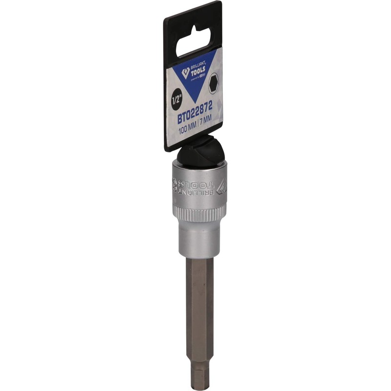 BRILLIANT TOOLS BT022872 1/2 Inch Hex Bit Socket, 100 mm