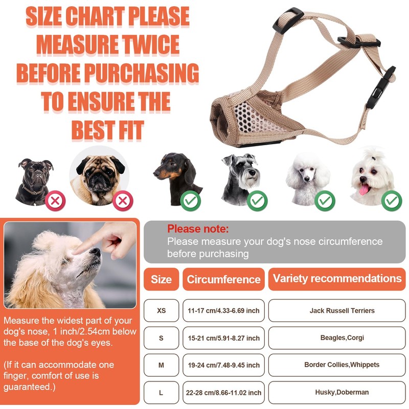 Muzzle for Dog, Soft Pet Muzzle to Stop Chewing Puppy